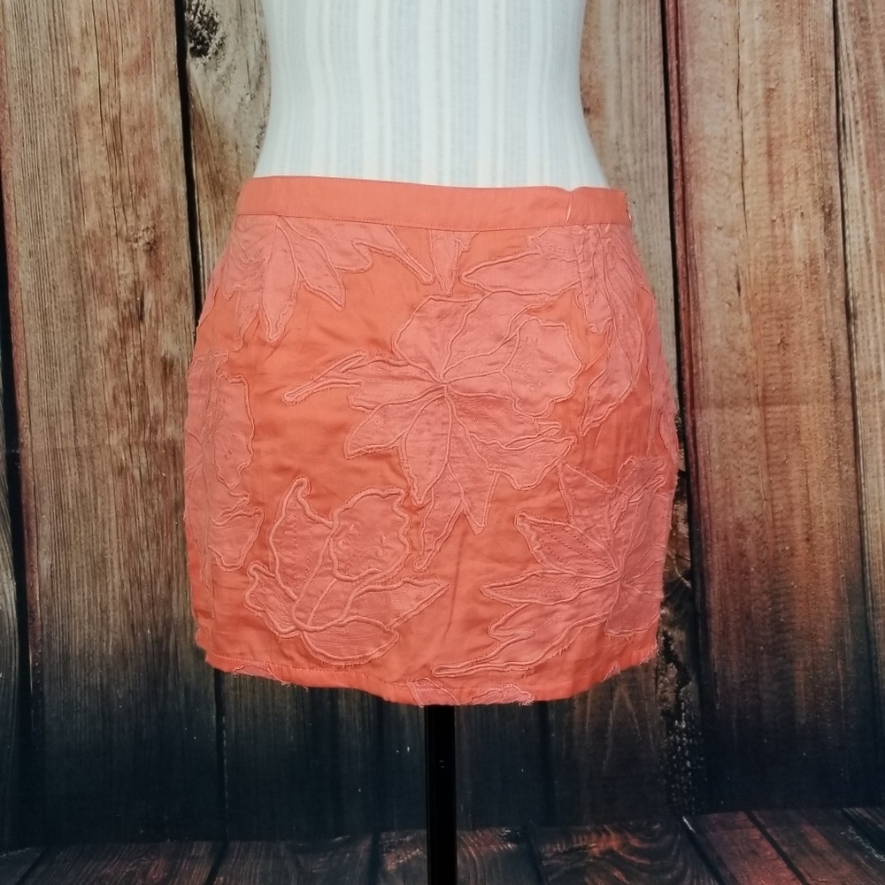Buffalo Floral Embroiderd Mini Skirt Light Mango.